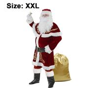 Men'S Santa Costume Set Christmas Deluxe Velvet Adult Santa Suit