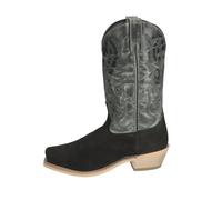 Men's Santa Fe Black/Charcoal Crackle Leather Western Boot