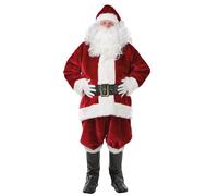Mens Santa Suit Father Christmas Costume Classic Mr Claus Adult Party Outfit