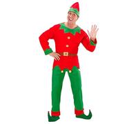 Mens Santas Little Helper Elf Man Costume Small UK 38/40" for Christmas Panto Nativity Fancy Dress
