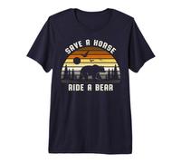 Mens Save a Horse Ride a Bear Funny Gay Men LGBT Premium T-Shirt