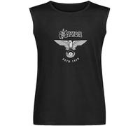 Men's Saxon Est 1979 Heavy Metal Rock Biff Byford Vest Sleeveless T Shirt Tank Tops Black