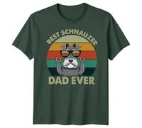 Mens Schnauzer Funny Fathers Day T-Shirt Tee Best Dad Ever Papa Life Daddy Gift #FD - L Bottle Green