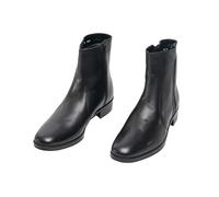 Mens 'SCIMITAR' Fashion Leather Zip Boots - Black Leather, Mens UK 11 / EU 45