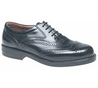 Mens Black Leather Fulfit Wing Cap Brogue Oxford Shoe (M8)