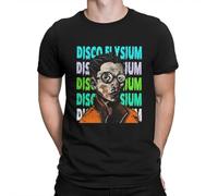 Men's Scoop T Shirt Disco Elysium Revachol RPG Game 100% Cotton Clothes Funny O Neck Tee Shirt Adult Black L