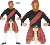 Mens Scotsman with Surprise Fancy Dress Costume Well Hung Highlander Outfit fg