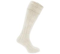 Mens Scottish Highland Wear Wool Rich Kilt Hose Socks (1 Pair) (6-11 UK, 39-45 EU) (Cream)
