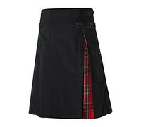 Men's Scottish Kilt Argyle Highland Scotland Tartan Utility Kilts Hip Hop Party Half Skirts Knight Carnival Cosplay Costume Hybrid Pleated Stylish Dress