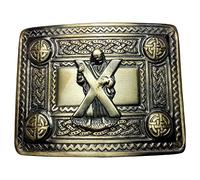 Men's Scottish Kilt Belt Buckle Celtic Knot 4 Demo Work with Thistle Masonic Stag Head Welsh Dragon Harp Irish Shamrock Lion Rampant Antique Finish/Kilt Belt for Buckle