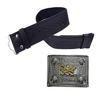 Mens Scottish Kilt Belt Buckle Silver 4 Demo - Buckles Highland Celtic Belt Buckles Chrome Gold Finish (Welsh Dragon Silver - Gold, XXX Large)