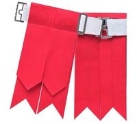 Men's Scottish Kilt Flashes with Buckle Adjuster, Plain and Tartan Designs, Acrylic Wool Garters Pointed (Standard, Plain Red, One Size)