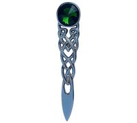 Men's Scottish Kilt Pin 4 inches with Beautiful Stone and Celtic Knot - Scotland Kilt Pins for Men's (Green Stone)