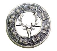 Men's Scottish Thistle Kilt Fly Plaid Brooch Antique Finish 3"/ Celtic Brooches & Pins Brass Metal (Traditional)