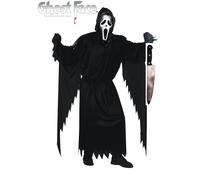Mens Scream Costume Official Halloween Ghost Face Outfit + Bloody Butchers Knife