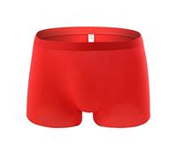 Men's Seamless Boxer Shorts, Sexy See-Through Ice Silk Trunk for Boyfriend, Breathable Thin Low Rise U Convex Pouch Pants, Solid Color Quick Dry Daily Lingerie Short Hipsters Underwear