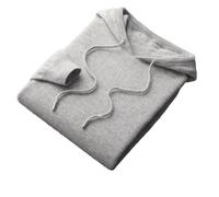 Mens Seamless Hoodie 100% Merino Wool Knitted Sweatshirt Solid Long Sleeve Knitted Casual Pullover Gray XL