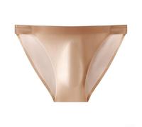 Men's Seamless Ice Silk Briefs Quick Dry Underwear With 5d Bulge Pouch Mid Waist Solid Color Panties For Daily Comfort And Sport Wear In Pink Or Black Large Size(4XL Coffee)