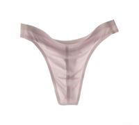 Men's Seamless Ice Silk G-String L-XL Breathable(Light Purple L) | Seamless ice silk fabric, ultra-thin breathable, bulge pouch design, size L to 2XL, daily comfort
