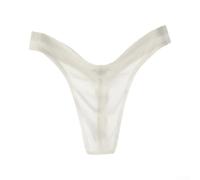 Men's Seamless Ice Silk G-String L-XL Breathable(White XL) | Seamless ice silk fabric, ultra-thin breathable, bulge pouch design, size L to 2XL, daily comfort