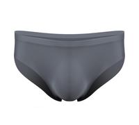 Men's Seamless Underwear, Sexy See-Through Ice Silk Briefs for Boyfriend, Breathable Thin Low Rise U Convex Pouch Pants, Solid Color Quick Dry Daily Lingerie Briefs Boxer Shorts Hipsters Trunks Gray