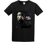 Men's Sean Paul The Trinity T-Shirt Print Tees Short Sleeve O Neck Size XL Black