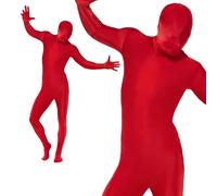 Mens Second Skin Red Bodysuit Full Body Lycra Fancy Dress Party Costume M-XL