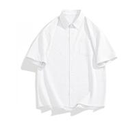 Mens Seersucker Shirt Waterproof Stain Resistant Tech Polo Breathable Anti Wrinkle Slim Fit Short Sleeve Top, White, Medium