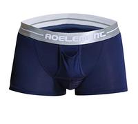 Mens Separation Breathe Boxer Shorts Testicle Support Wide Waistand with Elastic Trunks Large Size Anti Chafing Underwear Open Fly Pouch Underpants for Everyday Bedroom Wear Blue