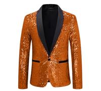 Men's Sequin Blazers Casual Performance Jackets Lapel Coat Slim Fit Classic Blazer Regular Fit Jacket Uniform Long Sleeve Blazers Party Formal One Button Outwear Wedding Coats