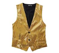 Mens Sequin Shiny Waistcoat Sparkly Casual Suit Vest Festival Disco Party Prom V-neck Button Solid Color Party Dress Suit Prom Party Tuxedo Business Wedding for Men Dress Suit Gifts For Women