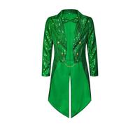 Men's Sequined Coat Shiny Suit Coat With A Butterfly Bow Tie Circus Magician Halloween Costume For St. Patrick's Day Outfit 5xl Rain Gear