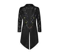 Men's Sequined Coat Shiny Suit Coat With A Butterfly Bow Tie Circus Magician Halloween Costume For St. Patrick's Day Outfit Night Vale Jacket