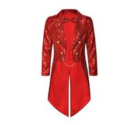 Men's Sequined Coat Shiny Suit Coat With A Butterfly Bow Tie Circus Magician Halloween Costume For St. Patrick's Day Outfit 5xl Rain Gear