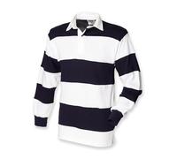 Mens Sewn Stripe Striped Cotton BURGUNDY BLUE or WHITE Casual Rugby Shirt S-XXL