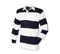 Mens Sewn Stripe Striped Cotton BURGUNDY BLUE or WHITE Casual Rugby Shirt S-XXL