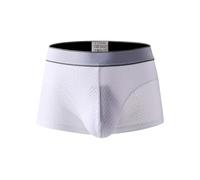 Men's Sexy Boxer Shorts, Summer Breathable High-end Ice Silk Shorts, Classic Cut Flat Corners Breathable Mesh Casual Large Size Four Corner Pants