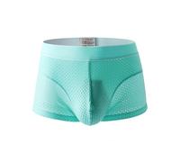 Men's Sexy Boxer Shorts, Summer Breathable High-end Ice Silk Shorts Classic Fit Flat Corners Breathable Mesh Big Size Four Corner Pants