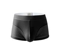 Men's Sexy Boxer Shorts, Summer Breathable High-end Ice Silk Shorts Classic Fit Flat Corners Breathable Mesh Big Size Four Corner Pants