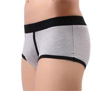 Men's Sexy Boxer Shorts U Bulge Pouch Side Opening Stretch Underwear Anti Chafing Suitable Underpants with Elastic Waistband Breathable Sports Cotton Trunks for Everyday Bedroom Wear Gray