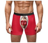 Mens Sexy Boxer Shorts Valentines Day Mens Boxers Boyfriend Husband Underwear Gift Funny Boxer Shorts Valentine's Day Boyfriend Husband (M) Wine