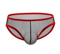 Mens Sexy Briefs See Through Sheer Boxer Mesh Underwear Shorts Trunks Mens Sheer String Waist Briefs Fishnet Hollow Out Underpants Tagless Ultra-Thin Panties Beach Mankini Low Rise Bikini Thongs