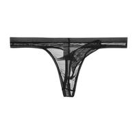 Mens Sexy Briefs Underwear G String Underwear Front Bulge Pouch Briefs Low Rise Sexy Bikini Panties Ultra Thin Mesh Open Transparent Erotic Thongs Elephant Nose Breathable Feeling Underpant