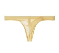 Mens Sexy Briefs Underwear G String Underwear Front Bulge Pouch Briefs Low Rise Sexy Bikini Panties Ultra Thin Mesh Open Transparent Erotic Thongs Elephant Nose Breathable Feeling Underpant