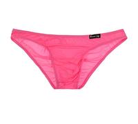 Men's Sexy Erotic Thong G-String Ice Silk Tanga Large Size Elastic String Lightweight Thong Swimming Pool Low Waist Thong Sexy Chic Comfortable Breathable Mini Briefs, #01-Pink, XL