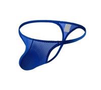 Mens Sexy G String Ice Silk Low Rise Thong Bikini Mesh Thongs And G Strings Fishnet Hollow Out Briefs Breathable Underpants With Bulge Pouch Semi-Transparent T Back Underwear Comfort Mesh Trunks