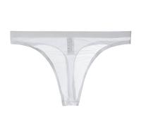 Men's Sexy G-Strings Thongs Low Rise Cut Out Breathable Bikini Under Wear Gay Sexy Male Underwear Underpants for Athletic (White, M)