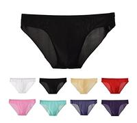 Mens Sexy Ice Silk Briefs Sheer Mens Transparent Briefs Translucent No Front Panties Low Rise Tulle Underwear Breathable Mesh Underpants Tagless Seamless Trunks With Tag Comfy Dry Fit Brief