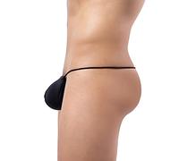 Men's Sexy Lingerie Hollow Out G-Strings Body Building Thongs Sexy Mini Thong Underwear Pouch Thongs Fun Hole Opening Binding Type T Pants for Vacation Hawaiian Black