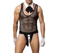 Men's Sexy Lingerie Set Underwear Mens Bodysuit Erotic Transparent Underwear Clubwear Classic Gentleman Cosplay Outfit Stripper Costume Sets